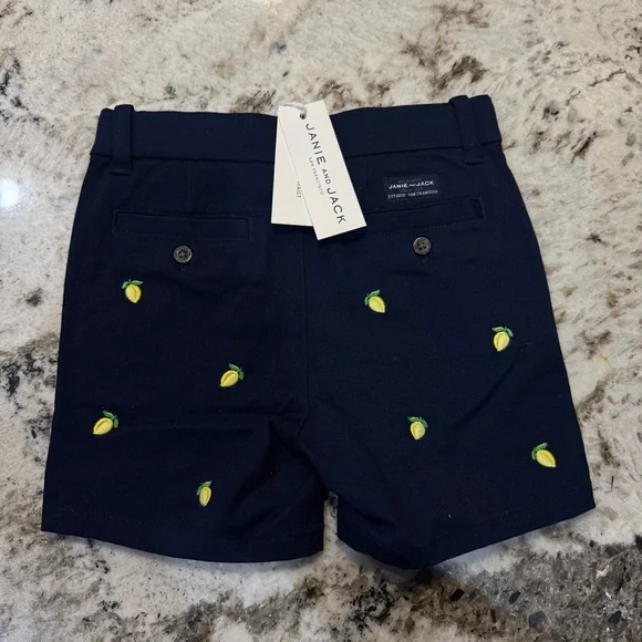 NWT Janie and Jack Embroidered Lemon Shorts - Picture 2 of 3